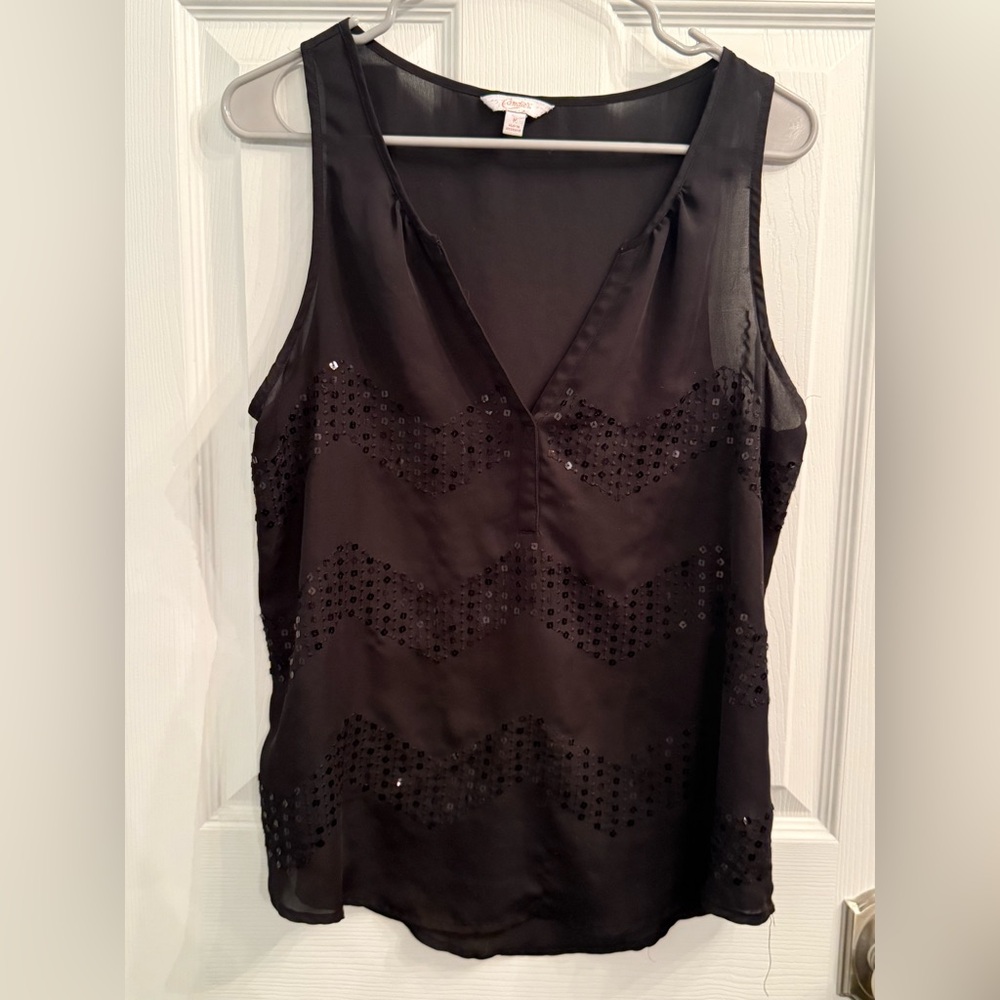 Candie's Black Sequin Sleeveless Top